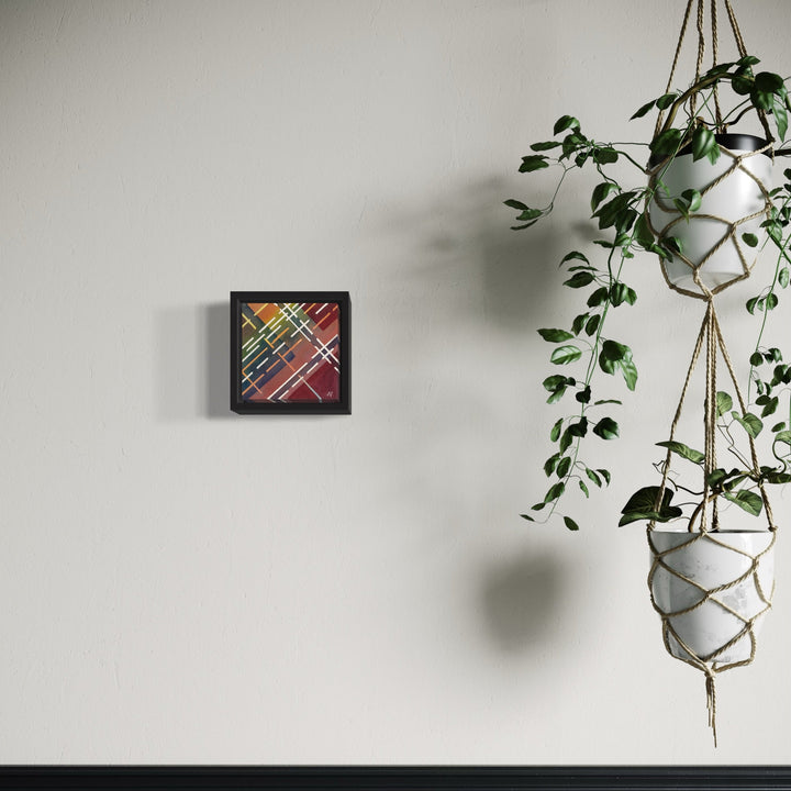 A photo of the artwork Barbed, by Arthur Norcome, hanging on a wall.