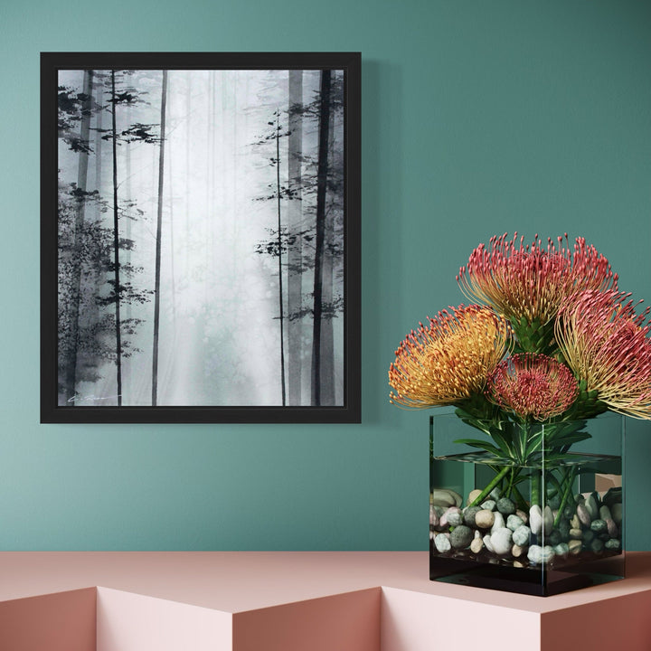 The artwork, Breath of the Forest, by Catherine Lencke, displayed in a room.