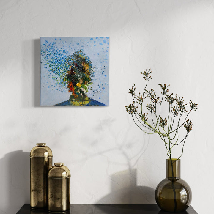 A photo of the artwork Daydream, by Matthew Cramer, hanging on a wall.