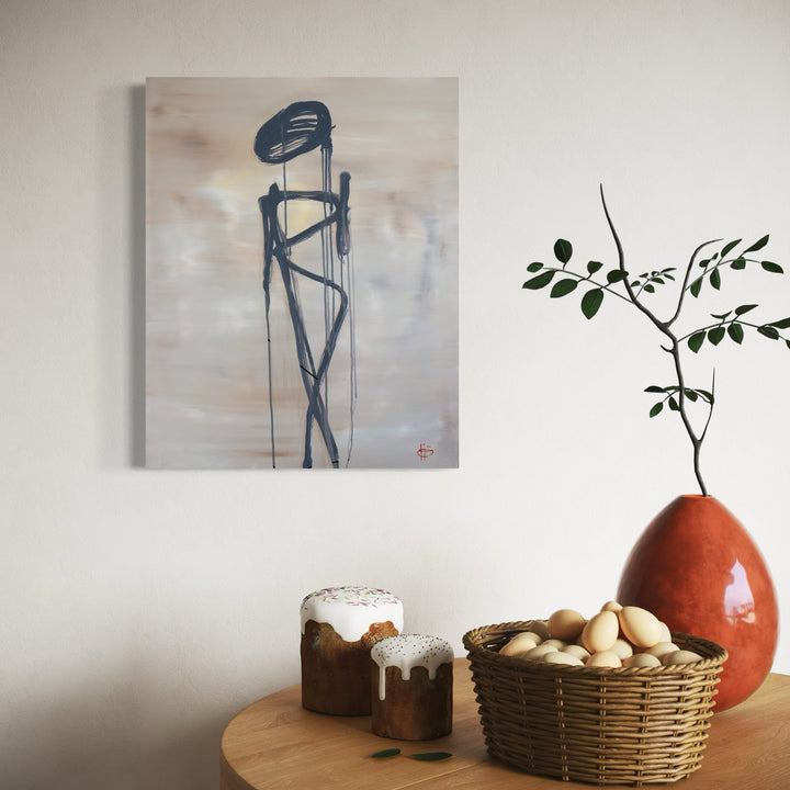 A photo of the artwork Emotions - IV, by Hazal Ozturk, hanging on a wall.