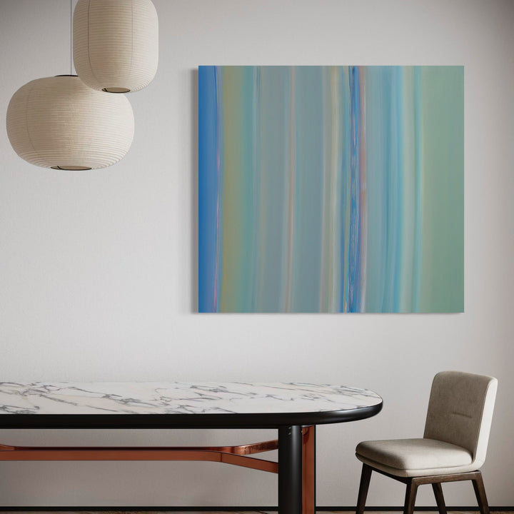 A photo of the artwork Flow 5, by Willy Bo Richardson, hanging on a wall.