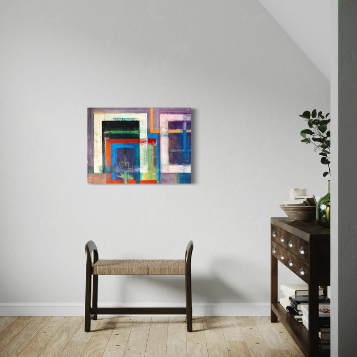 A photo of the artwork Inside Out 198, by Don Wass, hanging on a wall.