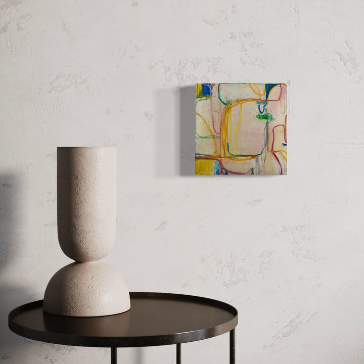 A photo of the artwork LS Series no. 19, by Janice La Motta, hanging on a wall.