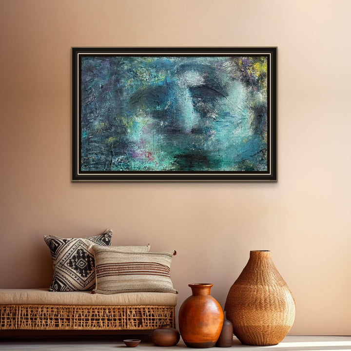 The artwork, Lost in Thought, by Jordan Barker, displayed in a room.