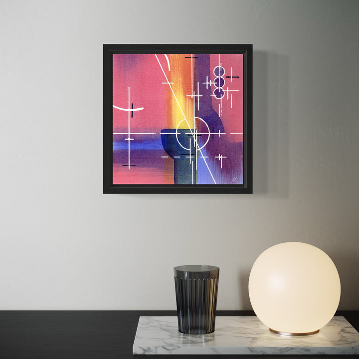 A photo of the artwork Neutron, by Arthur Norcome, hanging on a wall.