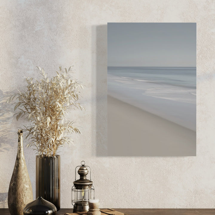 A photo of the artwork PACIFIC SHORELINE, by Neil Shapiro, hanging on a wall.