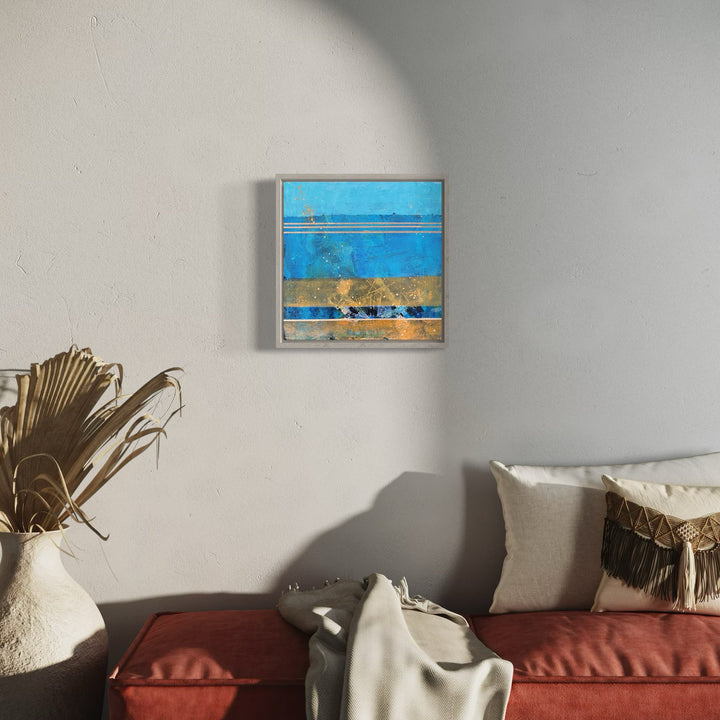 A photo of the artwork Under the Sea, by Karen L. Burns, hanging on a wall.