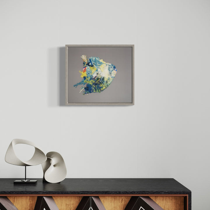 A photo of the artwork Untitled 173, by Victoria Manganiello, hanging on a wall.