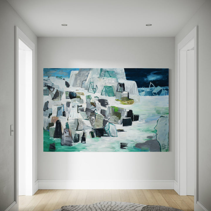 A photo of the artwork Witness Redux (white), by Marianne Barcellona, hanging on a wall.