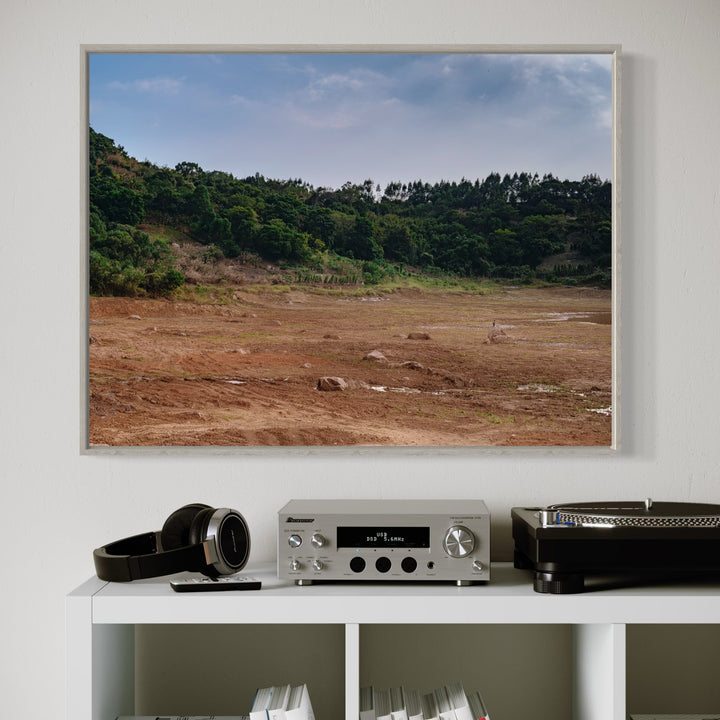 The artwork, Your Home in Shantou – Series-5, by Garrett Carroll, displayed in a room.