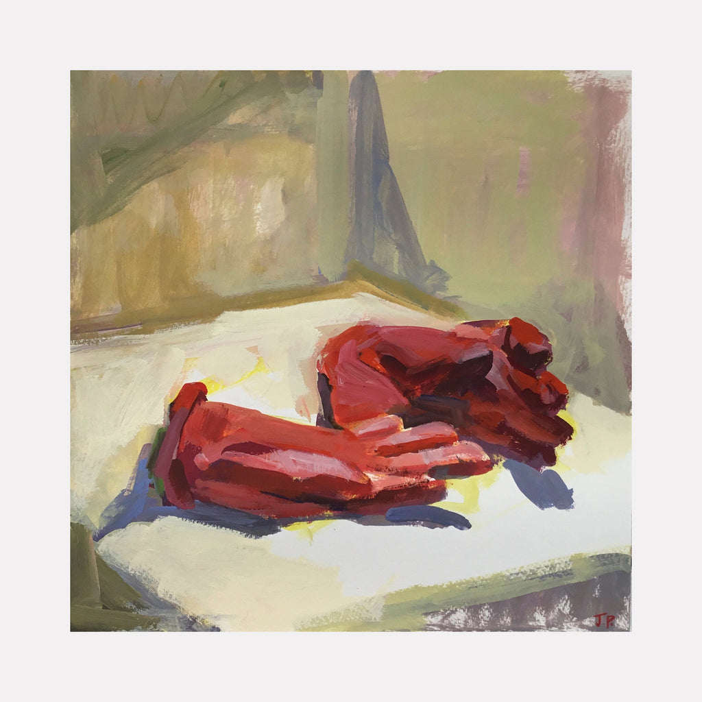 The artwork Red Gloves, by Janet L. Pedersen